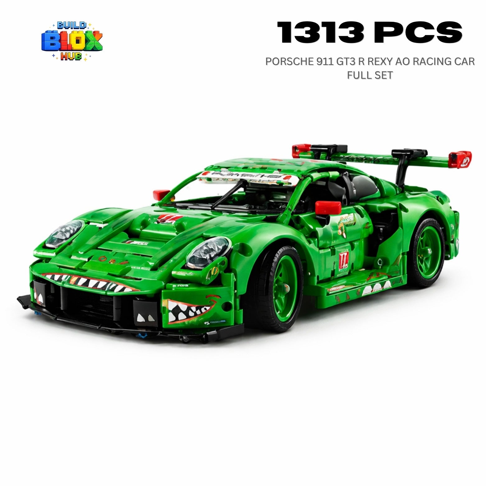 Porsche 911 GT3 R "Rexy" Building Block Set – 1313 Pieces