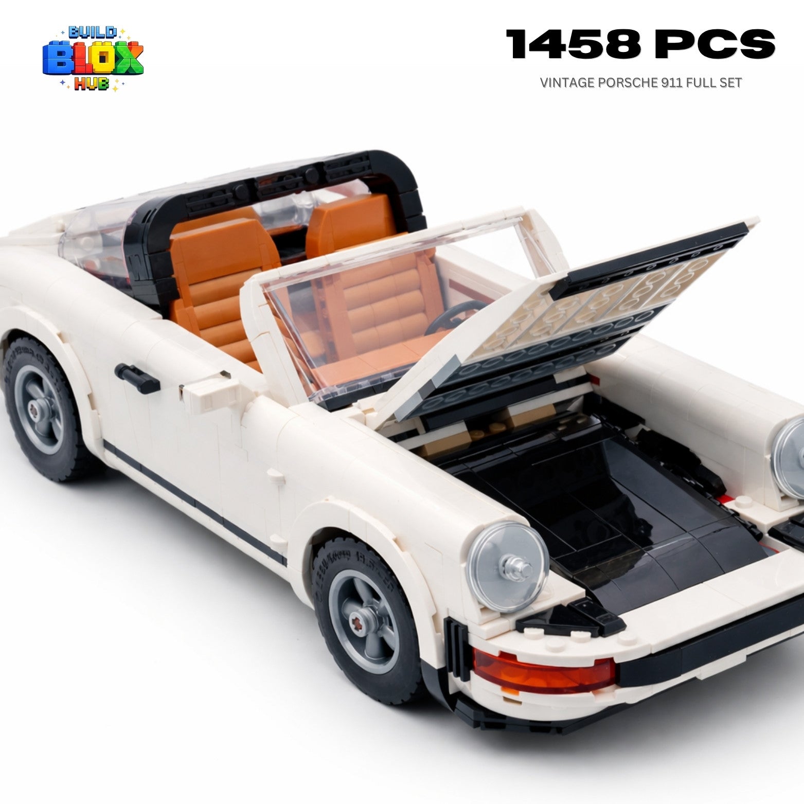 Vintage Porsche 911 Building Block Set – 1458 Pieces