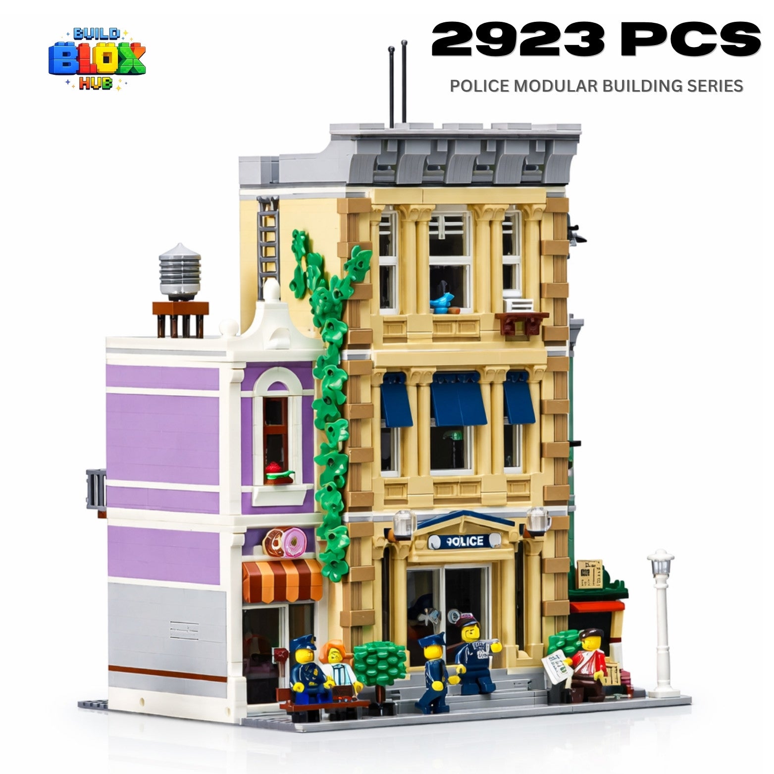 Police Station Modular Building Set – 2923 Pieces