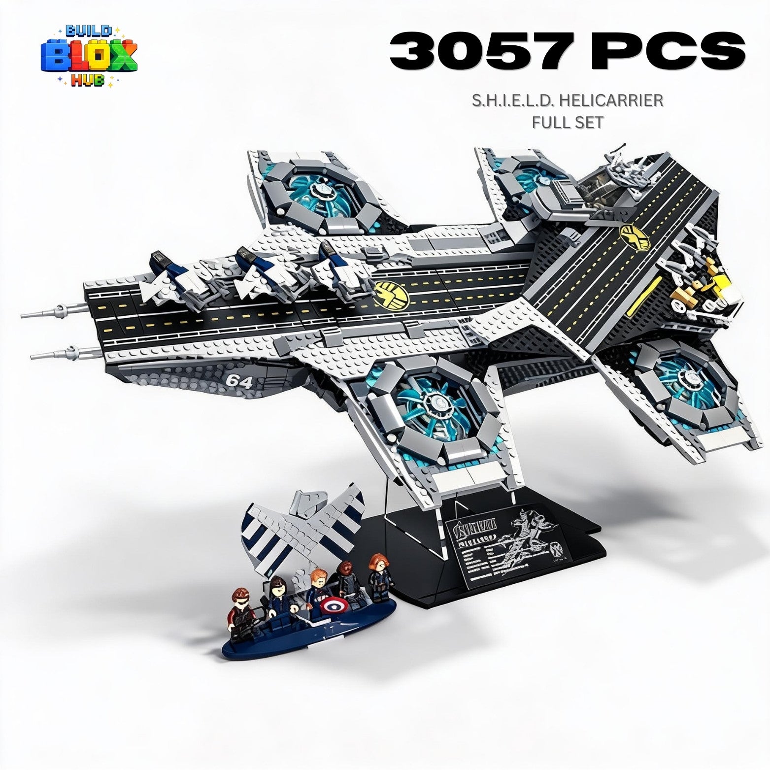 Avengers S.H.I.E.L.D. Helicarrier Building Block Set – 3057 Pieces