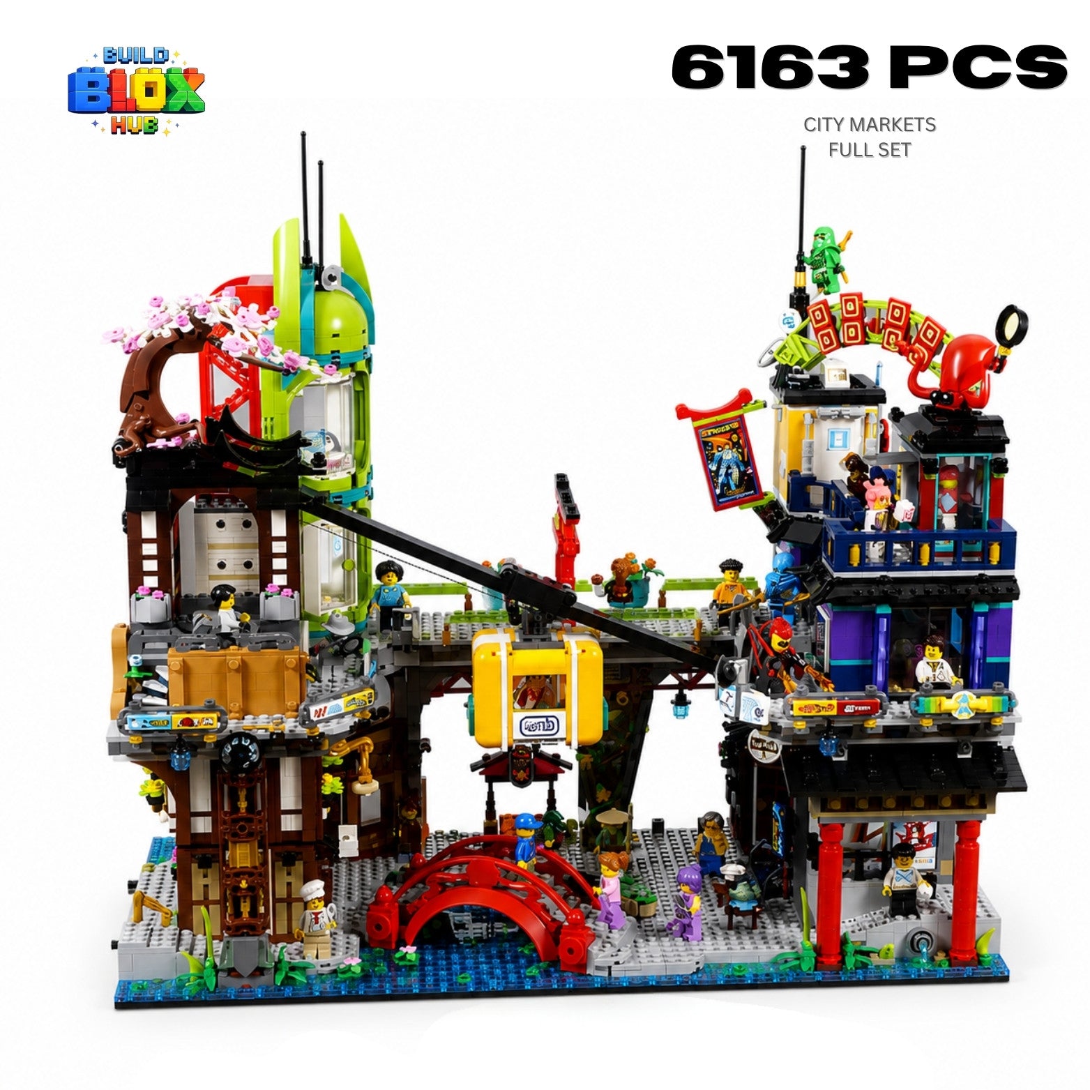 Ninjago City Markets Building Block Set – 6163 Pieces