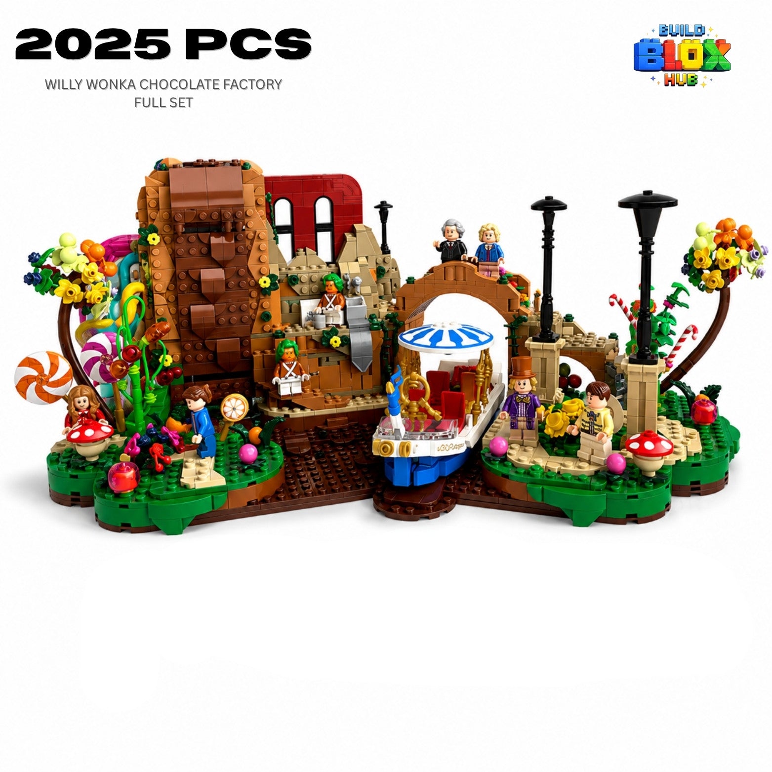 Willy Wonka Chocolate Factory Building Block Set – 2025 Pieces