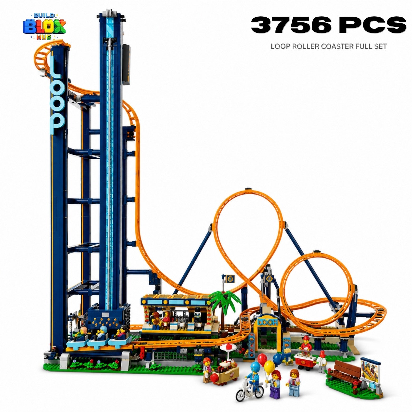 Loop Roller Coaster Building Block Set – 3756 Pieces