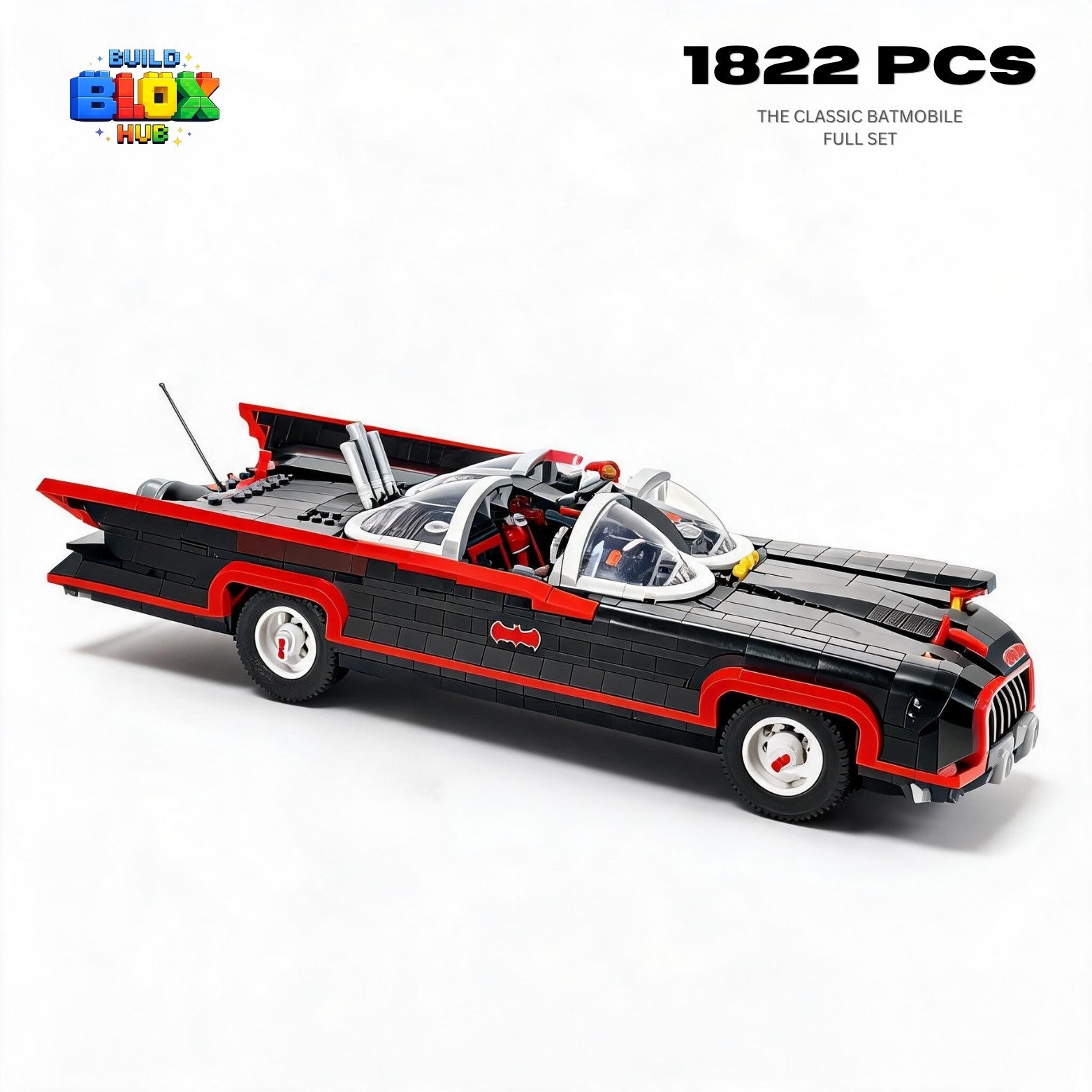 Classic Batmobile Display Model – 1822 Pieces